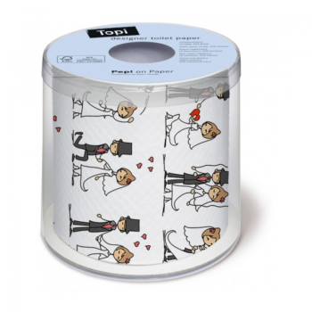 Hochzeit mit Paar Toilettenpapier